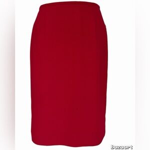 Evan Picone Women’s Skirt Size 4P Red Lined Knee Length Back Zip And Slit